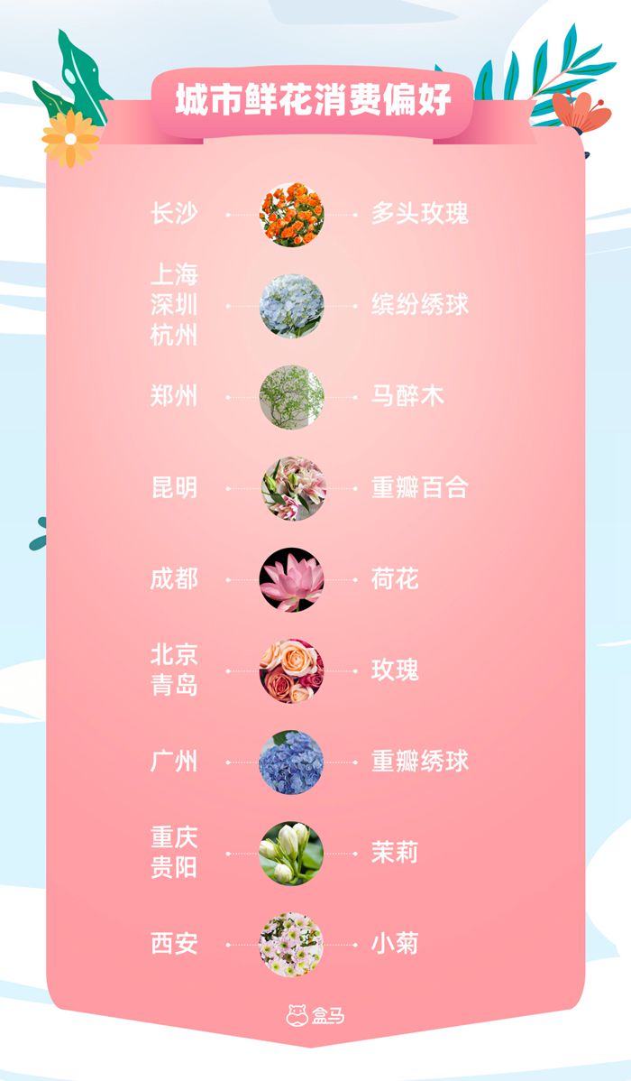 昆明人不买花、郑州人爱马醉木？《2021盒马七夕鲜花消费报告》发布威廉希尔(图3)