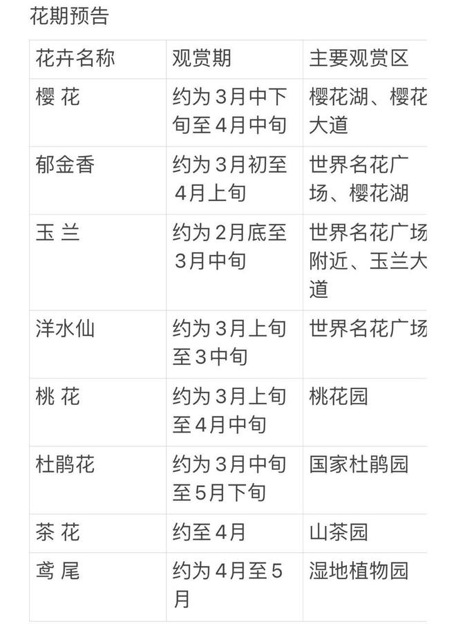 最全花期指南来了！春天跟着这个时间表赏花不会错(图2)