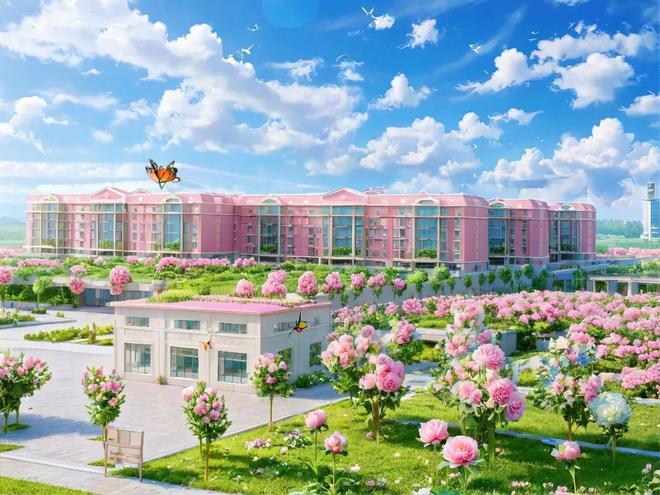 AI视角下的春日河北外国语学院：繁花簇拥的知识殿堂(图7)