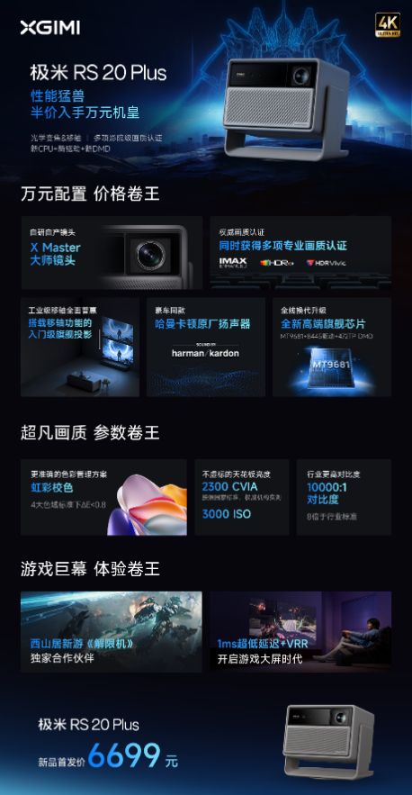 WilliamHill极米RS20系列：用「无损4K+电竞性能」争夺家庭娱乐「新入口」(图2)